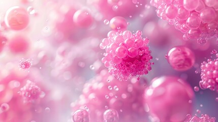 Abstract pink spheres clustering