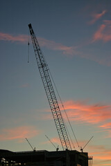 Construction cranes in Downtown Las Vegas