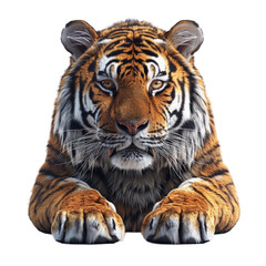 3d illustration of tiger animal portrait, generative ai