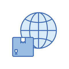 Blue Line Global Delivery vector icon