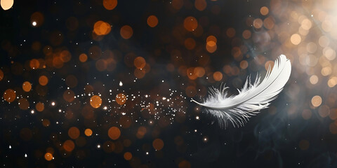 white feather on black background, A gold feather luxury background
