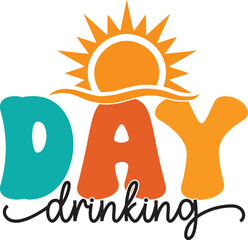 Day drinking squad retro groovy svg design