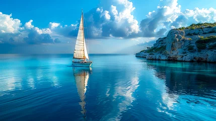 Foto op Plexiglas A sailboat in the sea © senadesign