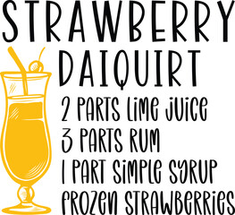 Cocktail Recipes SVG Design Template