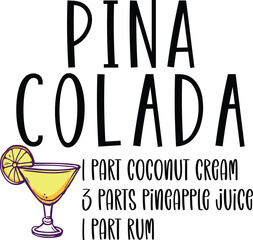 Cocktail Recipes SVG Design Template