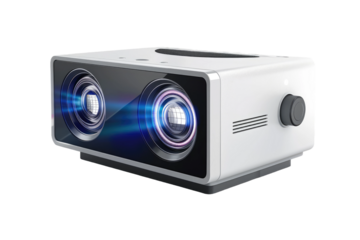 Projector With Two Lights. On a Clear PNG or White Background.