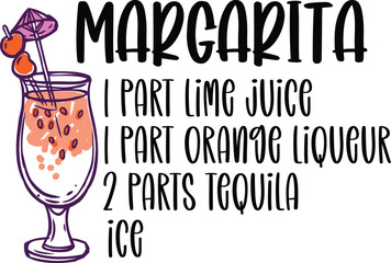 Cocktail Recipes SVG Design Template
