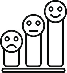 Graph chart satisfaction level icon outline vector. Normal game. Excellent emotive