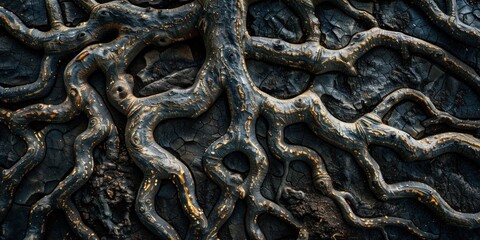 Organic Texture of Twisted Roots