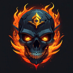 Fantastic cartoon character design skull illustration
