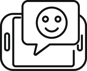 Emoji smiling level icon outline vector. Button rank user. Degree expression user
