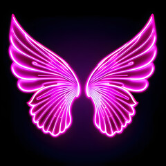 Pink Neon Angel Wings: Adding a Pop of Radiance to Your Projects(Generative AI)