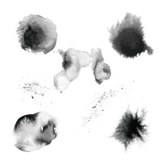 Monochrome set of ink blots
