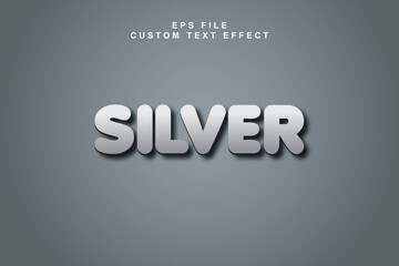 Silver 3d editable text effect