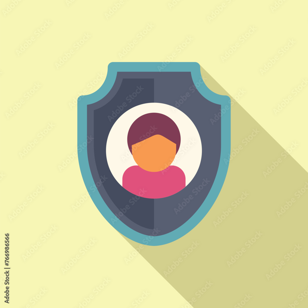 Aufkleber secured user shield icon flat vector. two factor authentication. access account