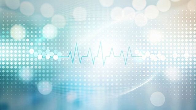 Blue Bokeh Wave Design: Abstract Bright Hospital Background with Dots