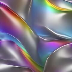 Rainbow and silver gradient background.