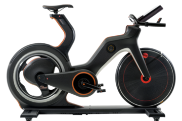 Exercise Bike on Stand. On a Clear PNG or White Background.