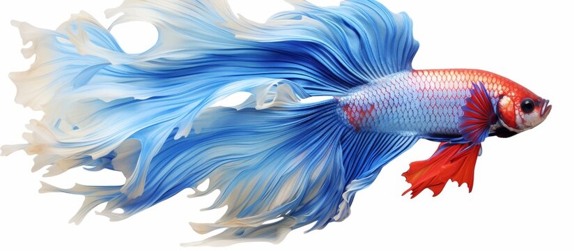 blue betta fish with flowing fins clip art preview
