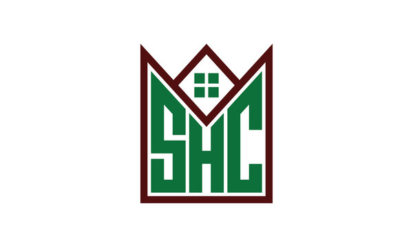 SHC initial letter builders real estate logo design vector. construction, housing, home marker, property, building, apartment, flat, compartment, business, corporate, house rent, rental, commercial