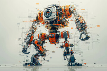 Advanced Robotic Engineering Design Blueprint Concept