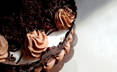 chocolate birthday cake with cream