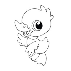 coloring pages cute little duckling black and white