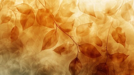 blurred leaves attached to a wall, creating a subtle and abstract visual effect - obrazy, fototapety, plakaty