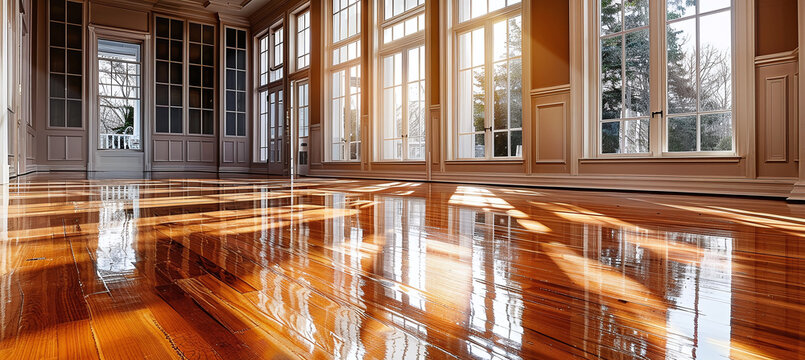 Applying stain indoors to enhance the glossy finish