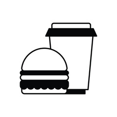 Black Solid  Junk Food vector icon