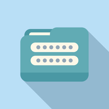 Access folder passcode icon flat vector. Id process account. Screen privacy