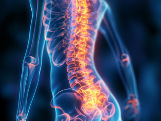 3d rendered illustration of a painful back