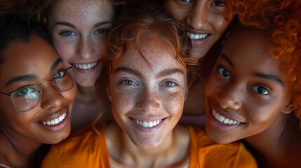 Fototapeta premium Group of Young Women Standing Together