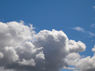 White cumulus clouds background, summer clouds