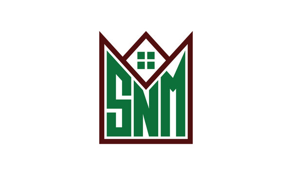 SNM initial letter builders real estate logo design vector. construction, housing, home marker, property, building, apartment, flat, compartment, business, corporate, house rent, rental, commercial