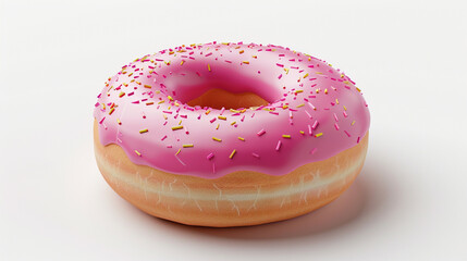3D donut minimalism showcased on transparent background.