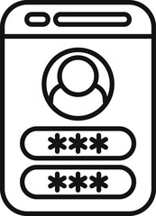 User passcode access icon outline vector. Register verify. Step safe account