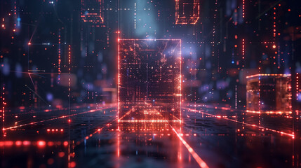 Fototapeta premium Futuristic digital technology concept image