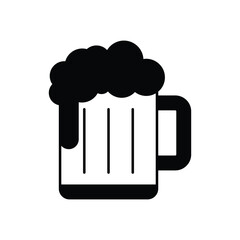 Black Solid  Beer vector icon