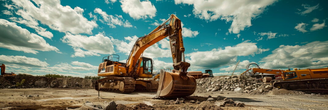 heavy machinery in action, highlighting the raw power and force used to dismantle the structure.