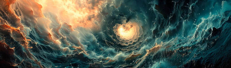 swirling vortexes and pulsating waves, symbolizing the dynamic nature - obrazy, fototapety, plakaty