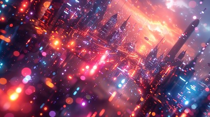 Fototapeta premium Abstract futuristic city background