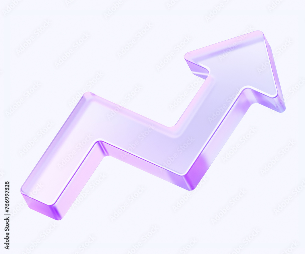 Fototapete arrow icon with colorful gradient. 3d rendering illustration for graphic design, ui ux design, prese