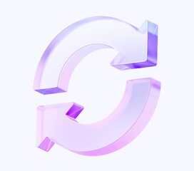 arrow icon with colorful gradient. 3d rendering illustration for graphic design, ui ux design, presentation or background. shape with glass effect	
