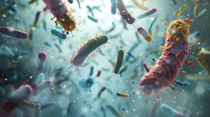 bacteria , generative ai - obrazy, fototapety, plakaty