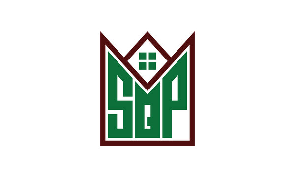 SQP initial letter builders real estate logo design vector. construction, housing, home marker, property, building, apartment, flat, compartment, business, corporate, house rent, rental, commercial