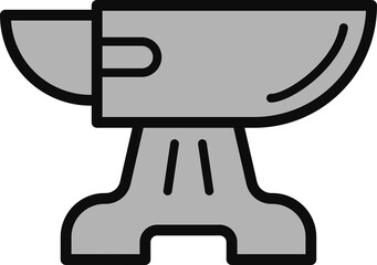 Grey anvil metal icon isolated