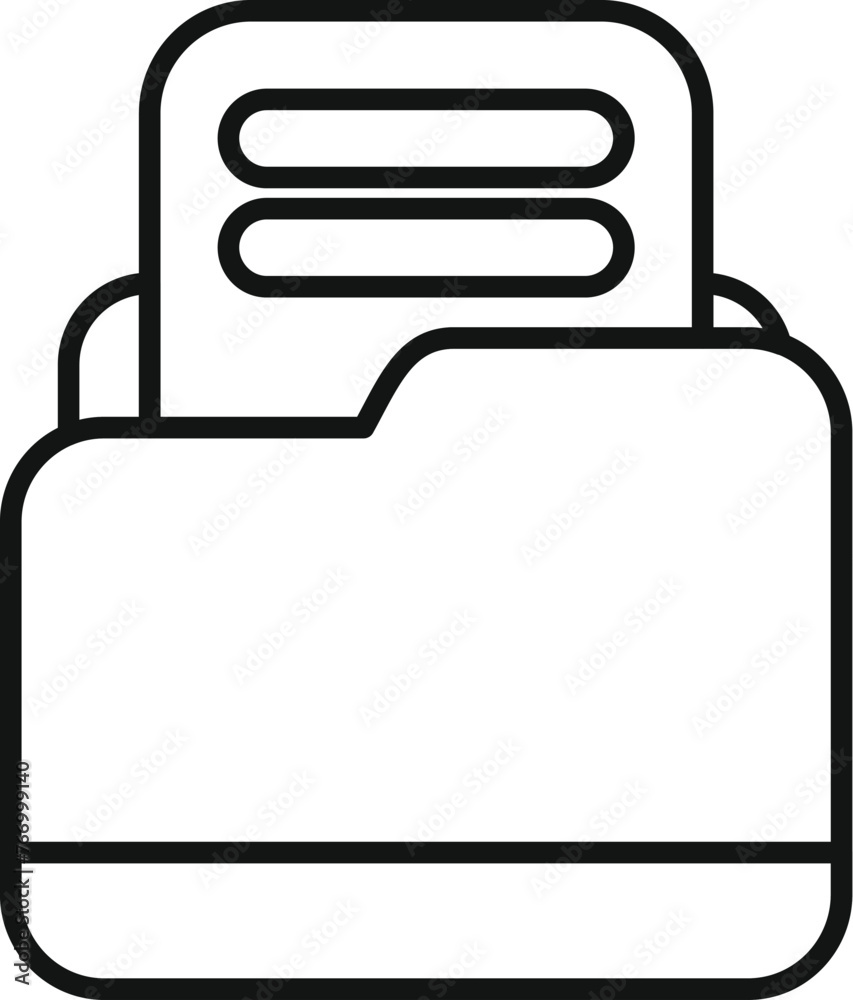 Poster folder password icon outline vector. id process. password secure message internet