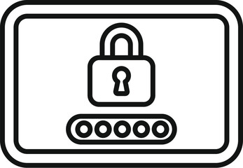 Tablet enter passcode icon outline vector. Access computer. Login verify step