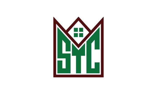 STC initial letter builders real estate logo design vector. construction, housing, home marker, property, building, apartment, flat, compartment, business, corporate, house rent, rental, commercial